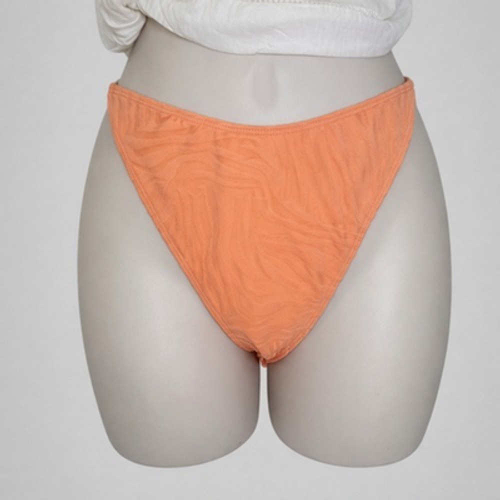 L*Space Bikini Bottom Womens XL Orange Bitsy Cut Chain Side Textured Swim Cheeky